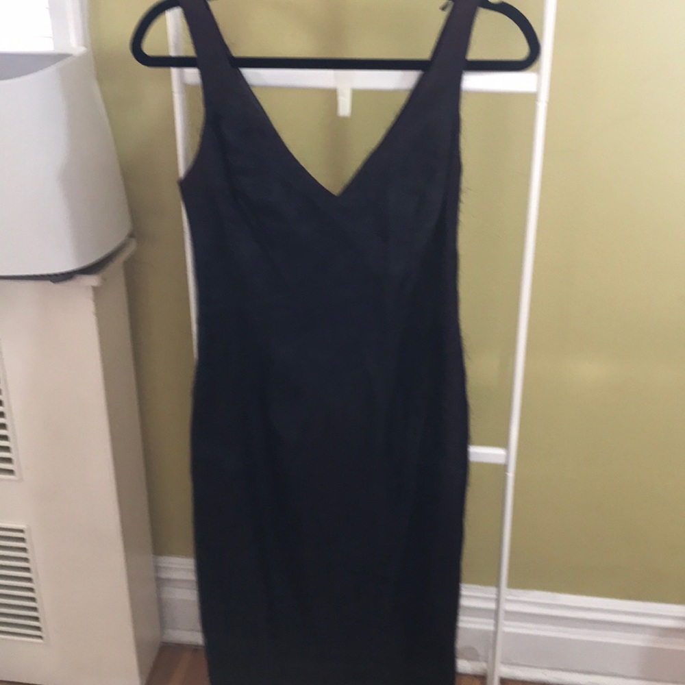 Black Navy Iridescent fuzzy dress